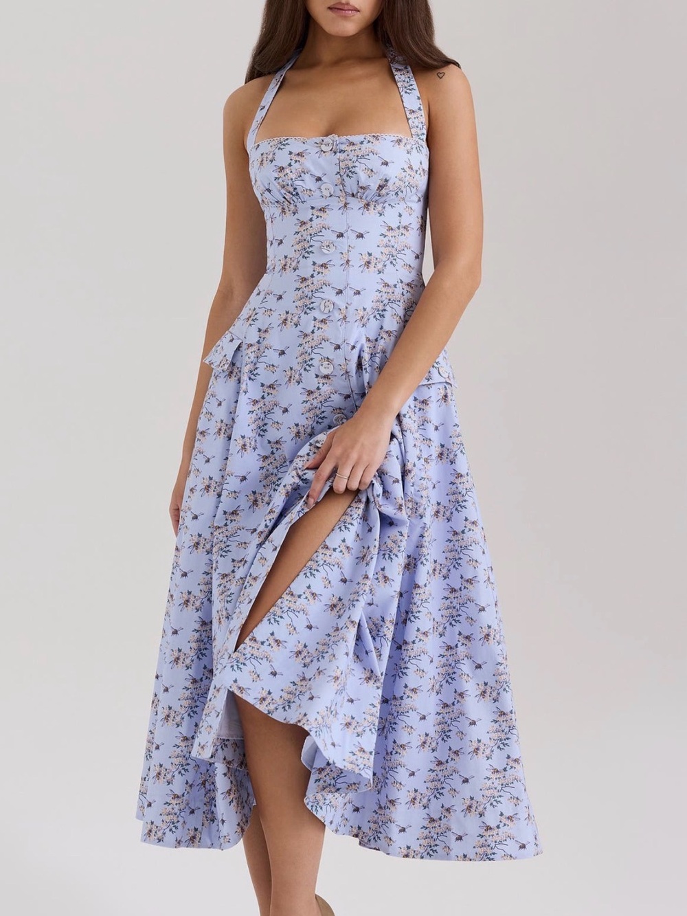 NEW House of CB Lavender Floral Halter Midi Dress